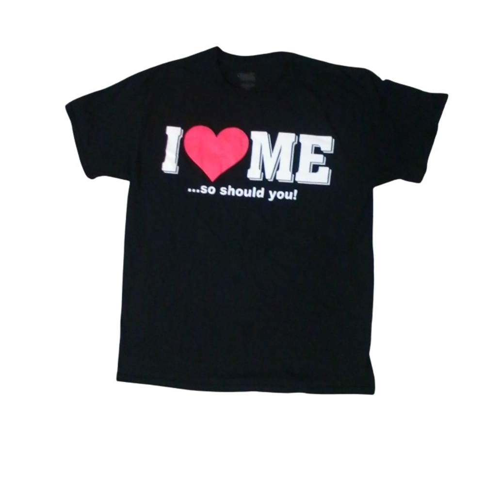 Black 'I Love Me' T-Shirt Size unisex Size LARGE